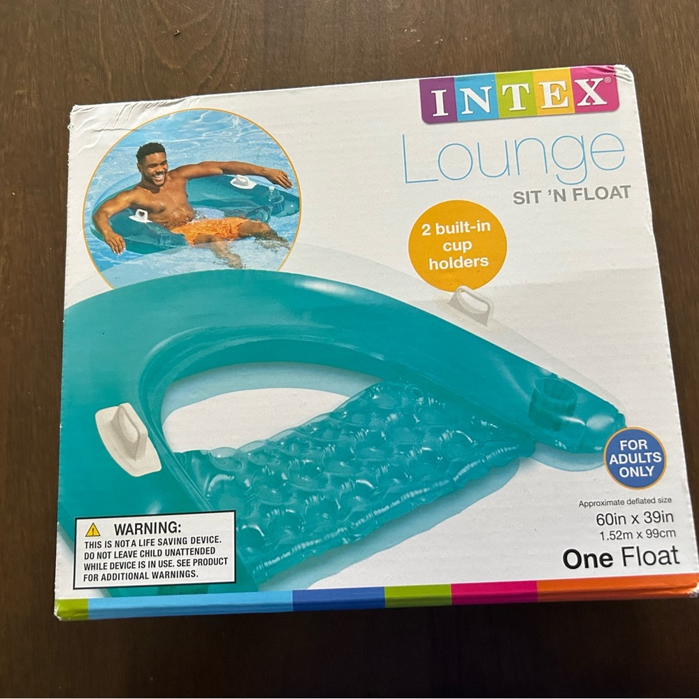 Intex Teal Lounge Sit 'N Float with Built-In Cup Holders